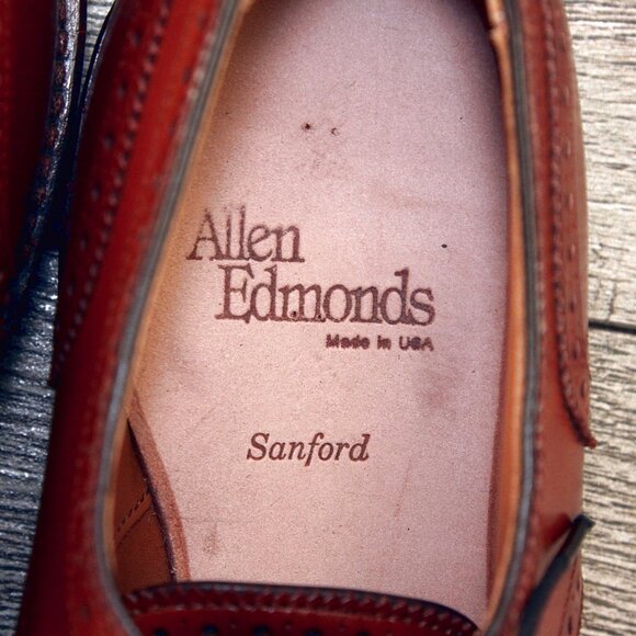 * NEW * $395 Allen Edmonds SANFORD 8 D Bourbon * add $15 new Cedar Trees - Picture 5 of 13